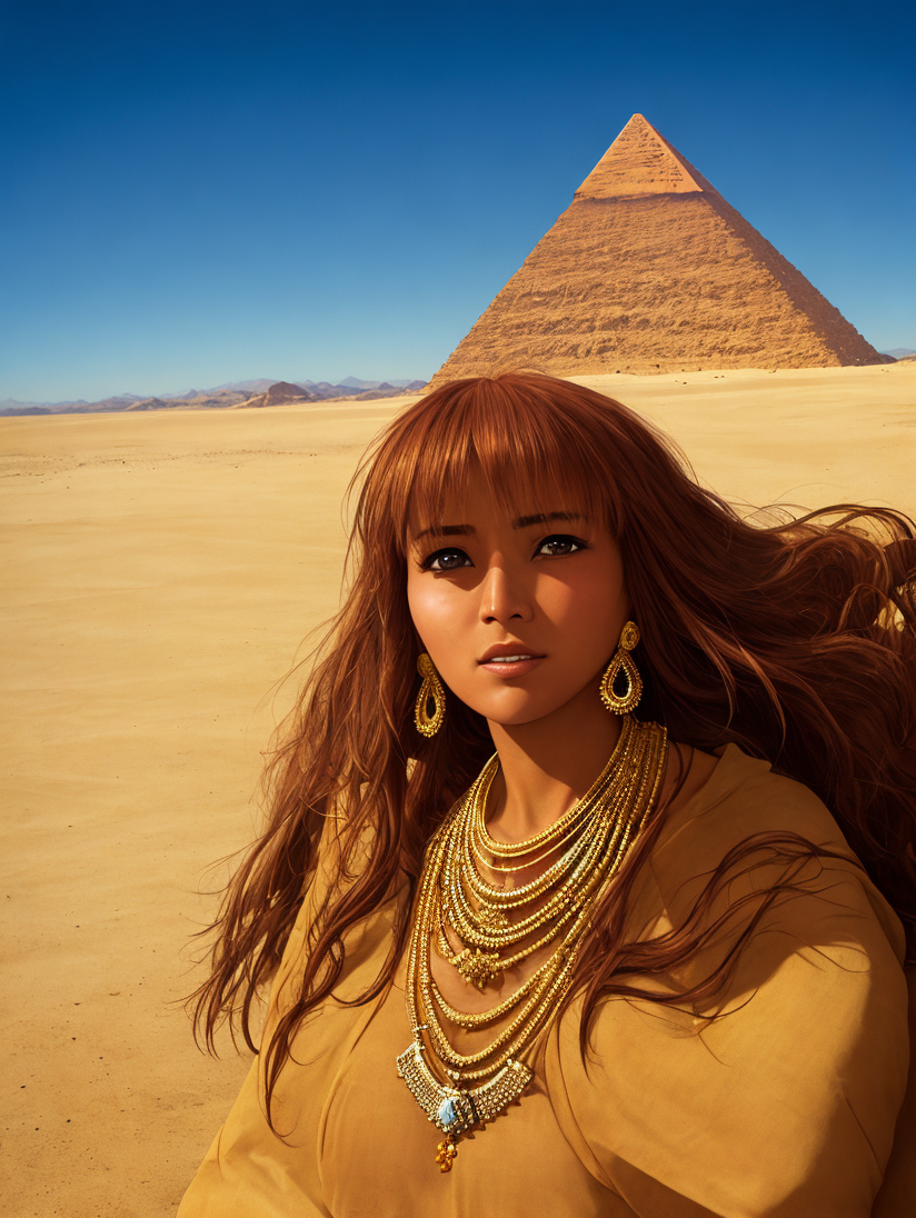 06089-3652700363-egyptian woman wearing intricate gold jewelry, desert town, pyramid, by Yoshiyuki Tomino, by Al Williamson, (by Bernie Wrightson.png